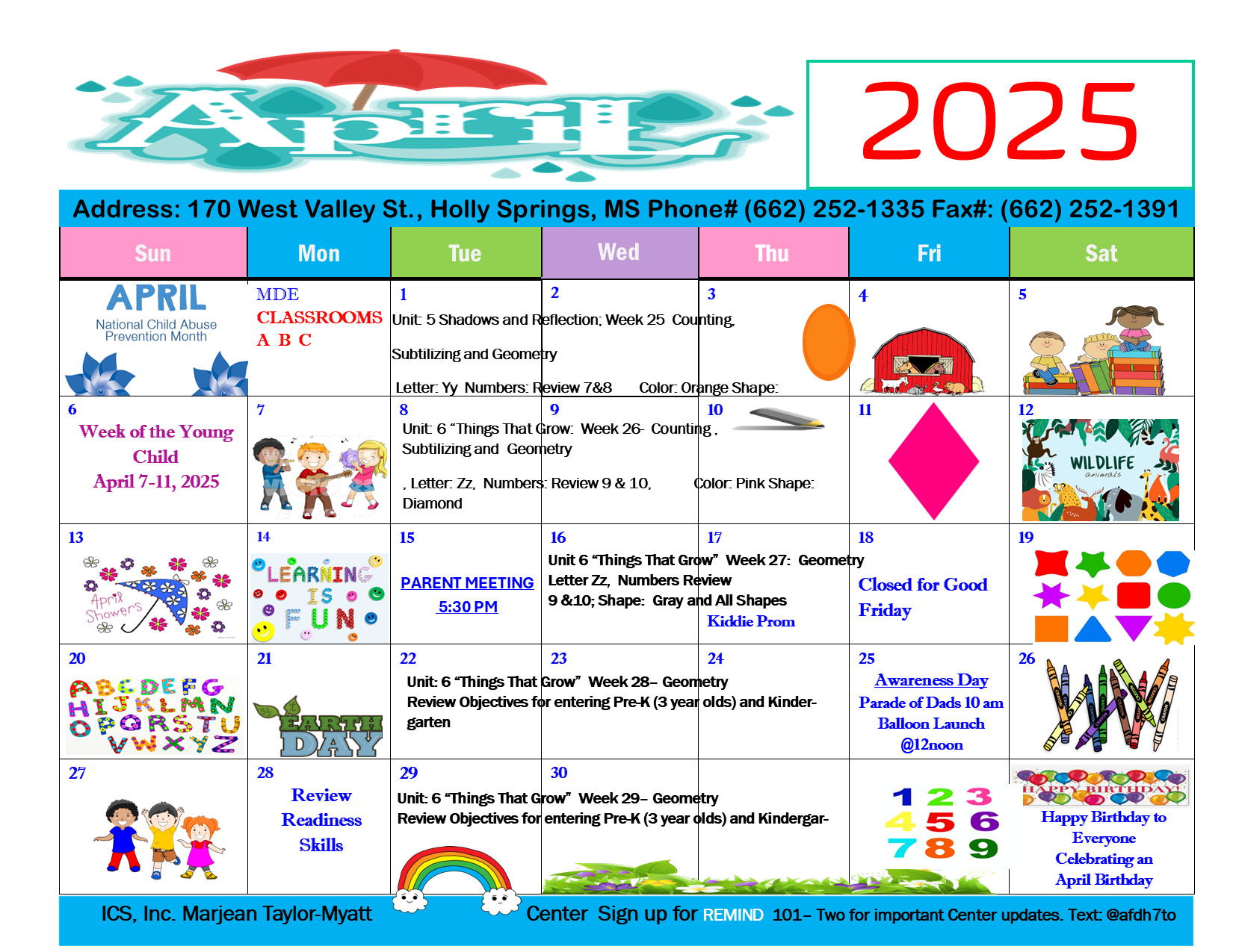 April 2025 Calendar MDE